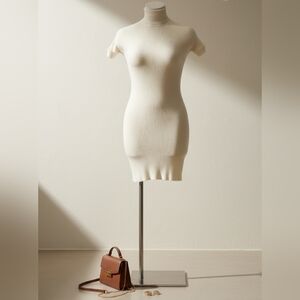 Moda International Ribbed Turtleneck Sweater Dress – Size S 🤍